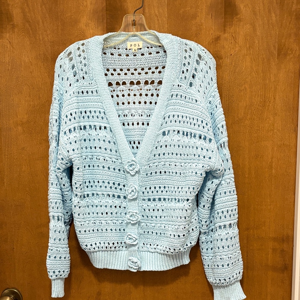 246. POL Sky Blue Women's Cardigan